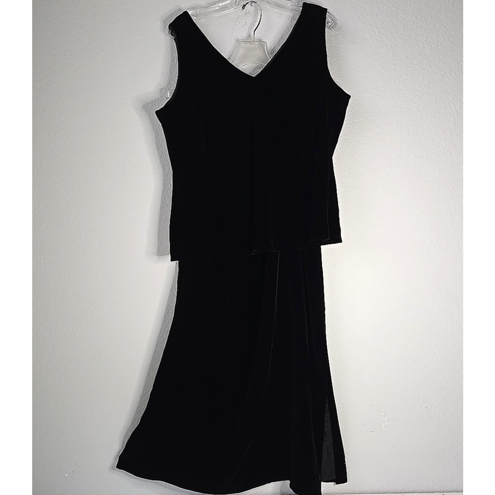 Jones New York‎ Country Black Velvet 2pc Skirt Top 16W Classic Party NWT Glam